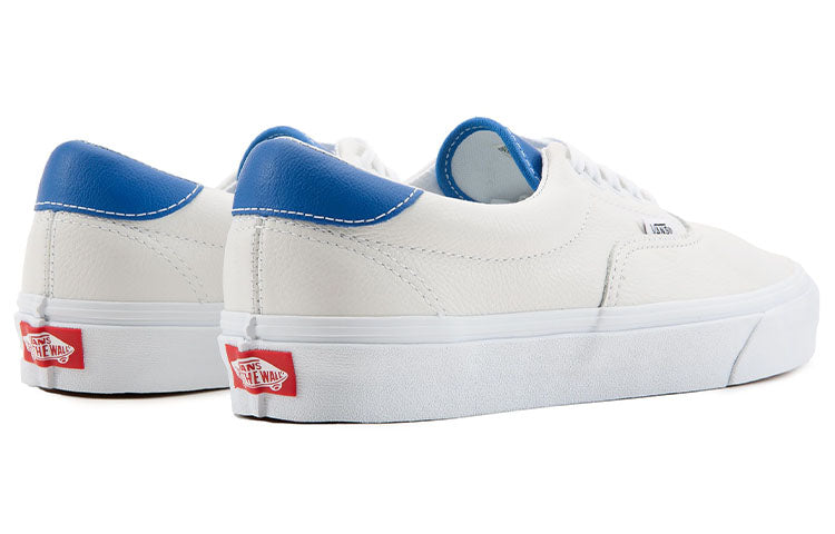 Vans Era Leather Lightweight Cozy Low Tops Casual Skateboarding Shoes Unisex White Blue VN0A38FS2HK