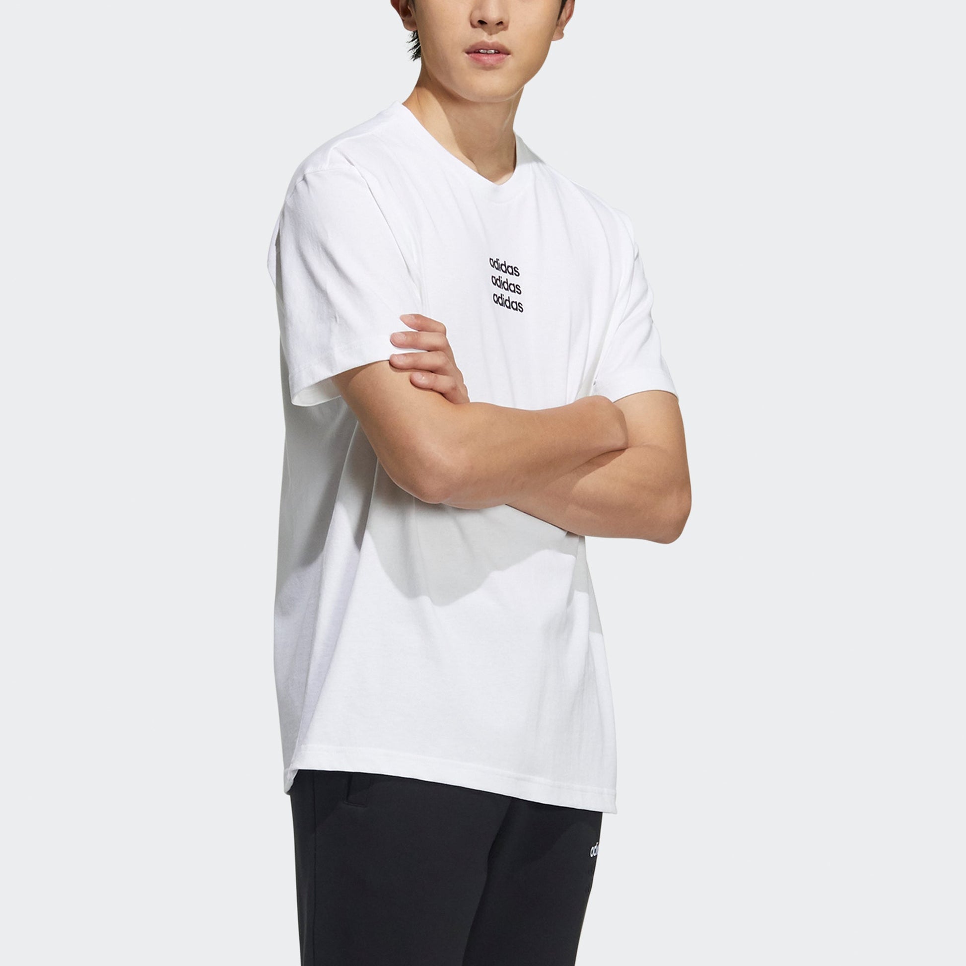 adidas neo M Ce C+ Tee Casual Sports Round Neck Short Sleeve White GP4889