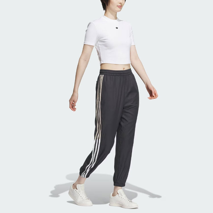 (WMNS) adidas originals Tape Woven Pants 'Black' IN1018