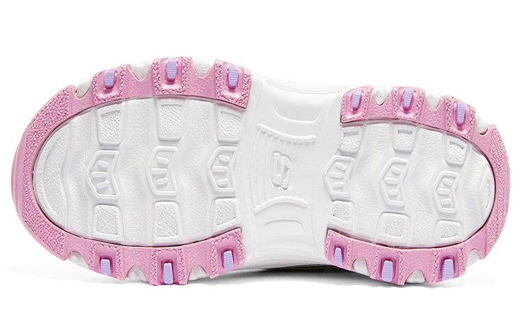 (GS) Skechers D'Lites Strap Memory Foam Running Shoes 'White Pink' 302575N-WMLT