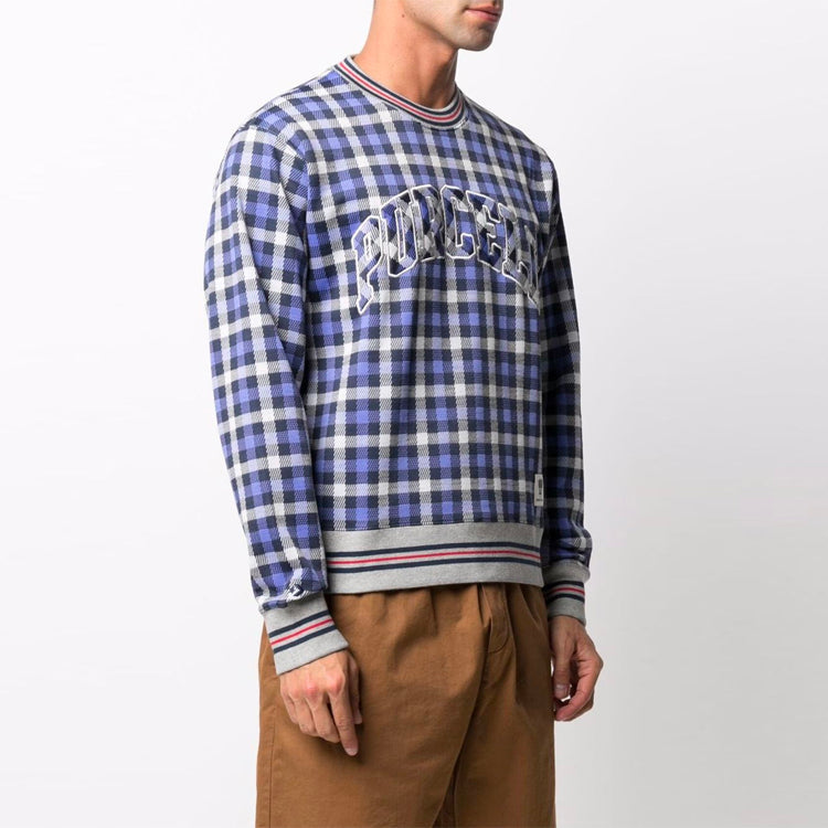 Men's Converse x Todd Snyder Crossover Series Plaid Pattern Loose Long Sleeves Blue 10022721-A01