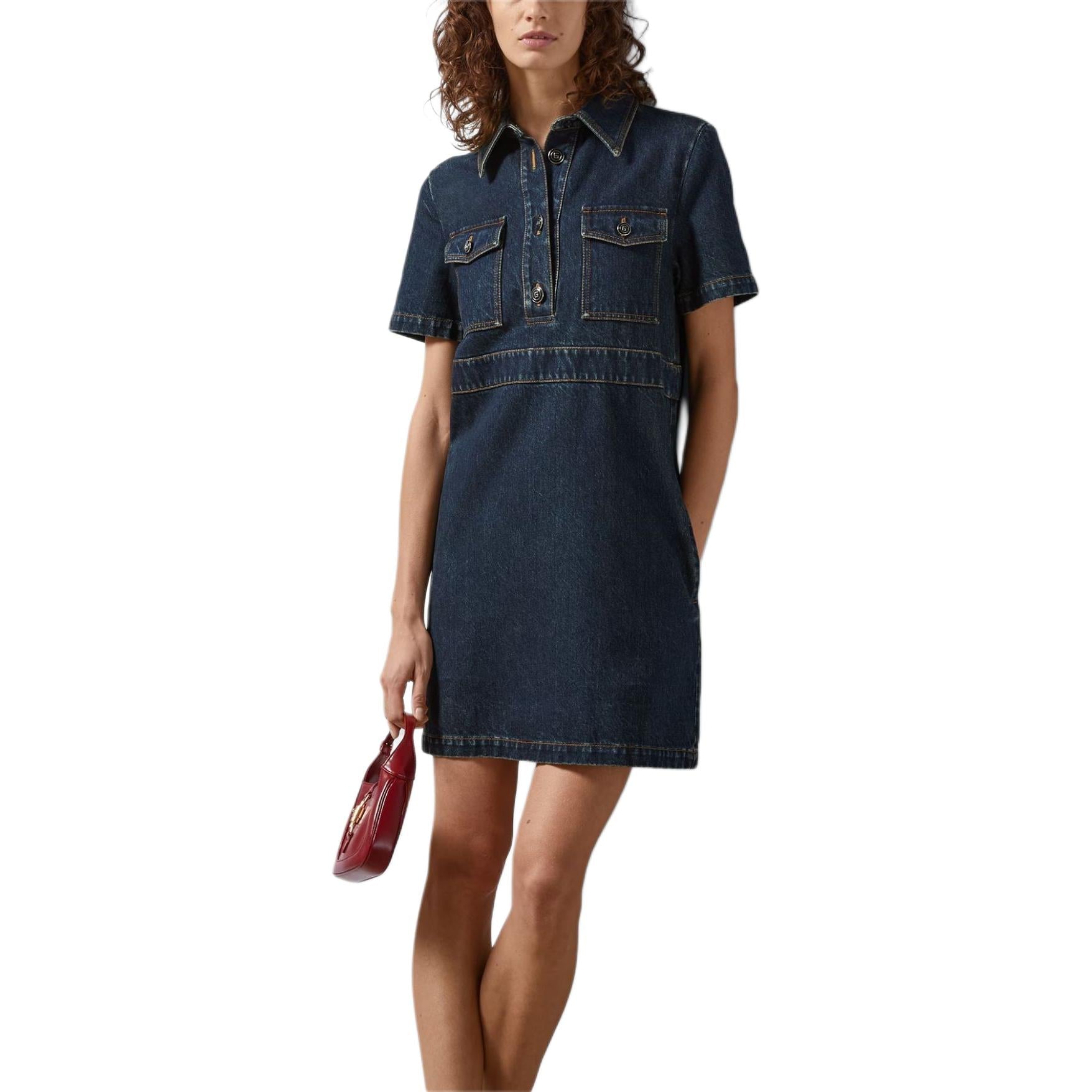 (WMNS) Gucci Organic Denim Dress 'Dark Blue' 776564-XDCVP-4100