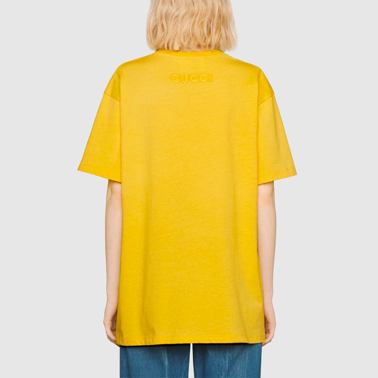 (WMNS) Gucci Artist Ken Scott Printed Series Letter Printed For Yellow 615044-XJDBW-7269