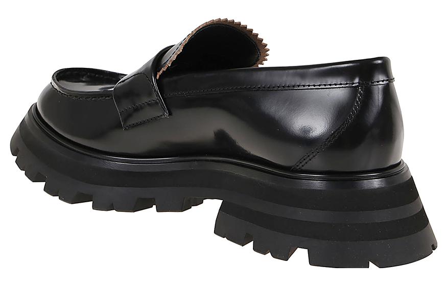 (WMNS) Alexander McQueen Wander Leather Loafers 'Core Black' 685690WHZ851081