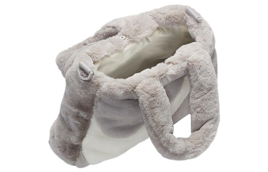 Nike NSW Faux Fur Tote Bag 'Grey White' DQ5804-012