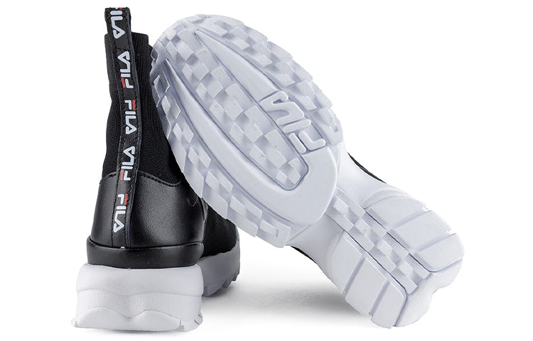 (WMNS) FILA Disruptor Stretch Trainers Black/White 5FM00703-013