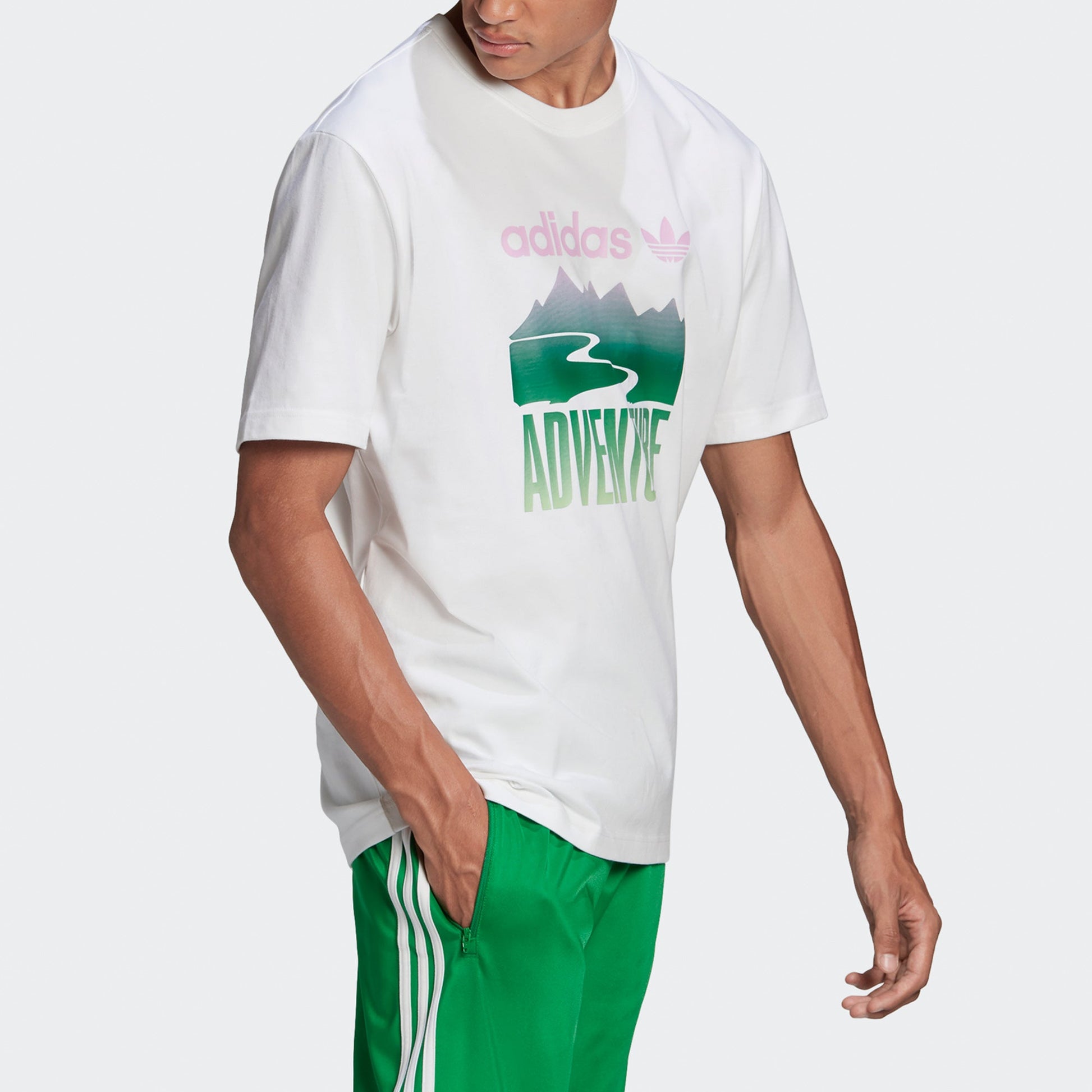 adidas originals Adv Mount Tee Retro Pattern Sports Short Sleeve White GN2358