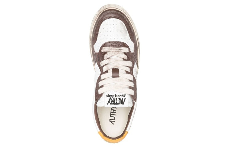 (WMNS) Autry Medalist Low Super Vintage Sneakers 'White Brown Yellow' AVLW-SV12