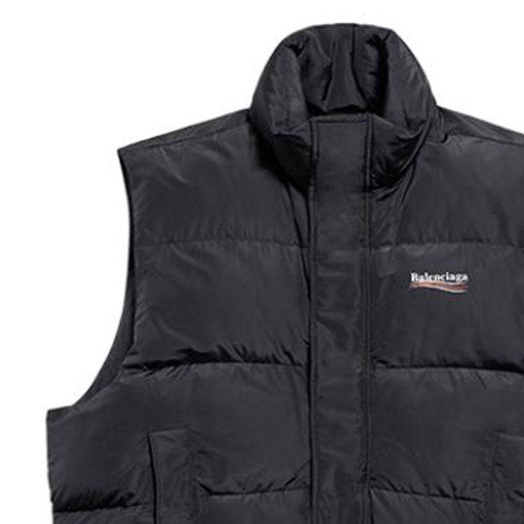 Balenciaga Political Campaign Cocoon Puffer Vest 'Black' 762769TYD361000