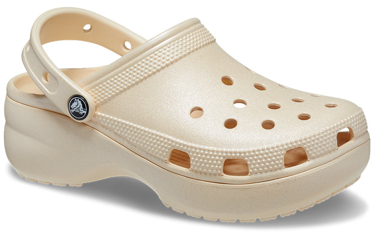 (WMNS) Crocs Classic Clog Platform Shimmer 'Vanilla' 208590-108