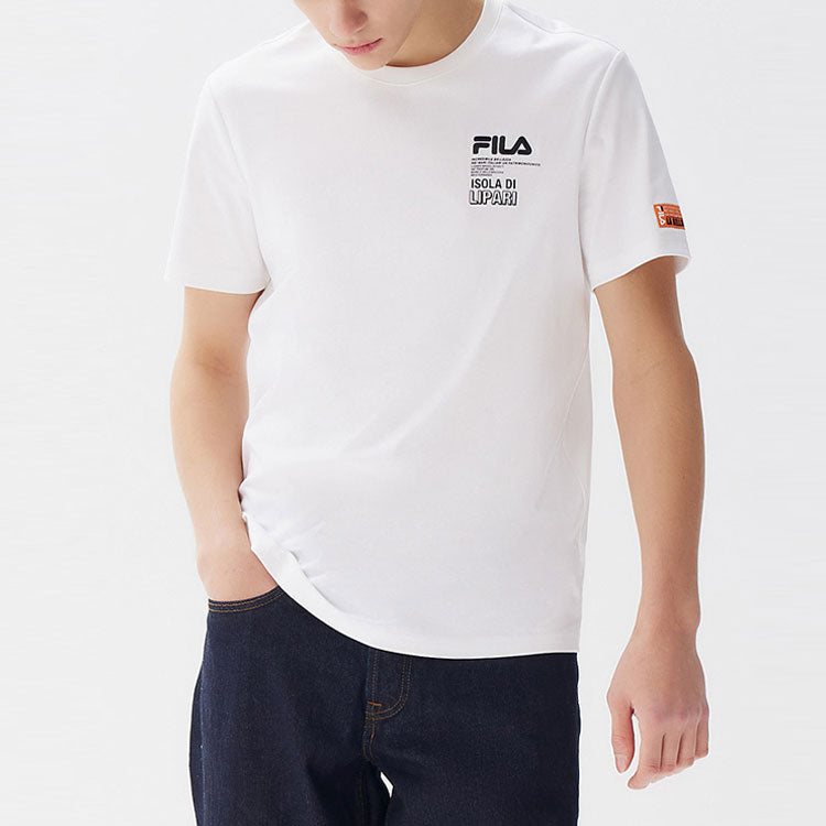 FILA Alphabet Printing Round Neck Short Sleeve White F11M128117F-WT