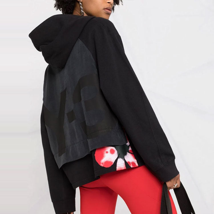 (WMNS) Y-3 SS21 Tie Dye Flowers Logo Printing Hoodie Black GT5313