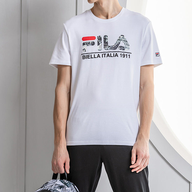 Men's FILA Slim Fit Sports Short Sleeve White T-Shirt F11M918106F-WT