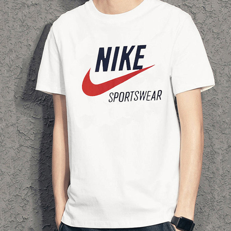Nike Sportswear Futura Alphabet Logo Printing Short Sleeve White CW7072-133