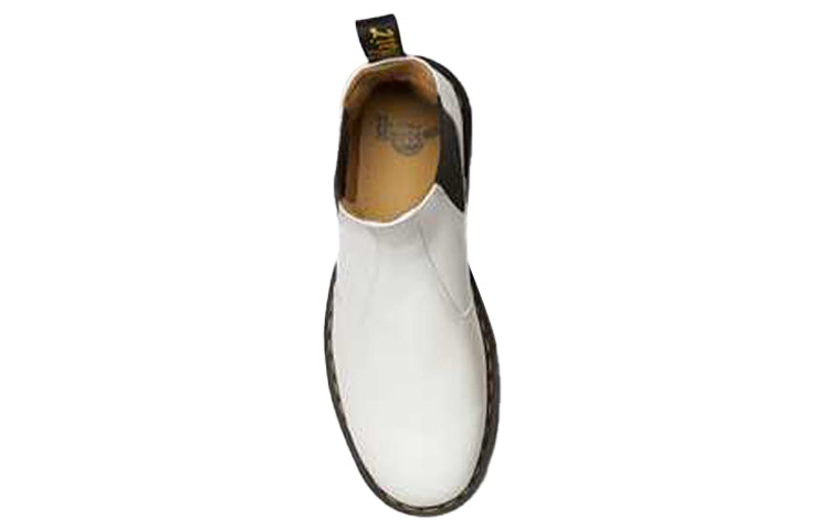 Dr. Martens 2976 Yellow Stitch Smooth Leather Chelsea Boots 'White' 26228100