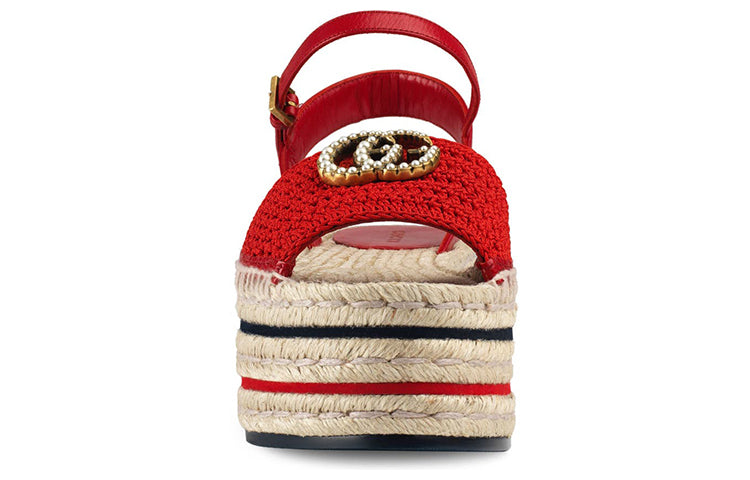 (WMNS) Gucci Lilibeth GG Platform Espadrille Sandal 'Red' 551880-9SR30-6465