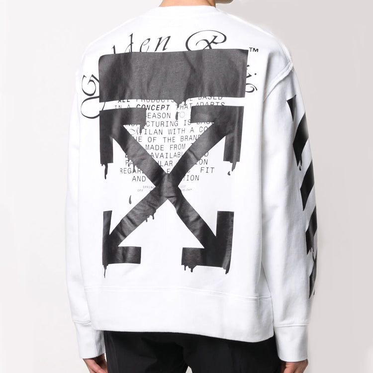 Men's Off-White Cotton Arrow Sports White OMBA037R20E300050110