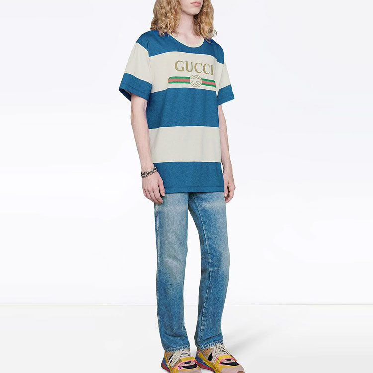 Gucci SS20 Blue White Wide Stripe Male Blue 604176-XJB6V-9230
