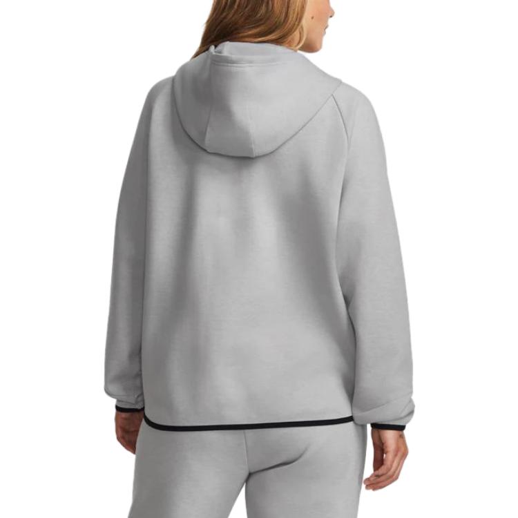 (WMNS) Under Armour Unstoppable Fleece Full Zip Jacket 'Light Grey' 1379842-011