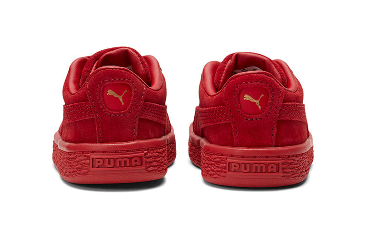 (TD) PUMA Suede Classic Mono Gold Casual Board Shoes Red 381572-01
