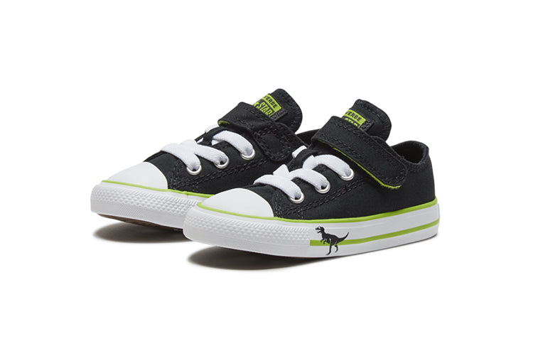 (TD) Converse Chuck Taylor All Star Infant Dinoverse Hook and Loop 'Black Green' 766204C