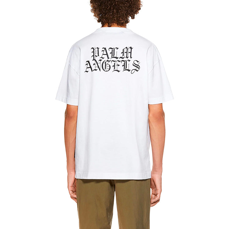 Palm Angels Burning Head Short-Sleeve T-Shirt 'White/Yellow' PMAA001R21JER0040118