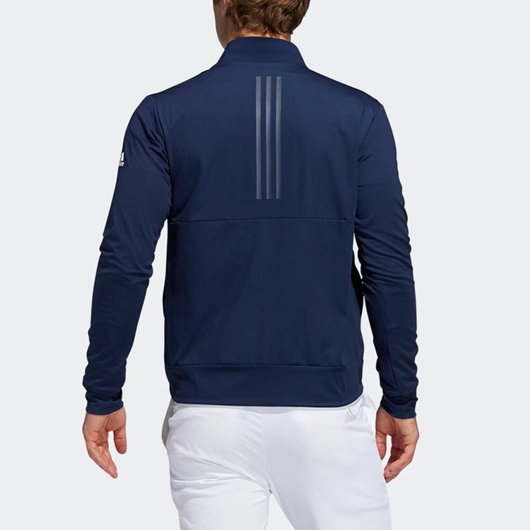 adidas Wind P Heat Jk Golf Athleisure Casual Sports Baseball Collar Jacket Navy Blue FS6975