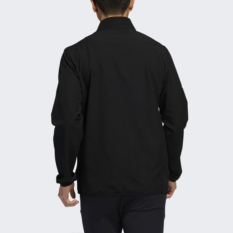 adidas Golf Sports Windproof Woven Stand Collar Jacket Black FR4245