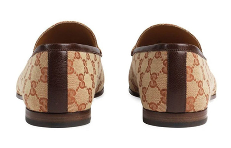 Gucci Jordaan Literature And Art Casual Flat Loafers Shoes Light Nrown 430088-9Y9W0-8369