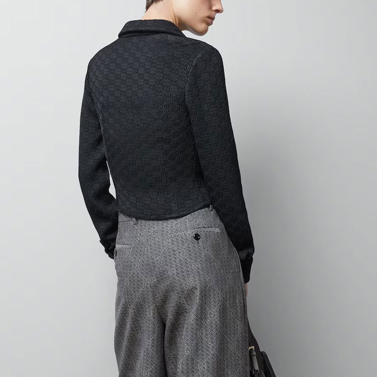 (WMNS) Gucci GG Crinkle Viscose Shirt 'Black' 771806-ZAPF8-1000