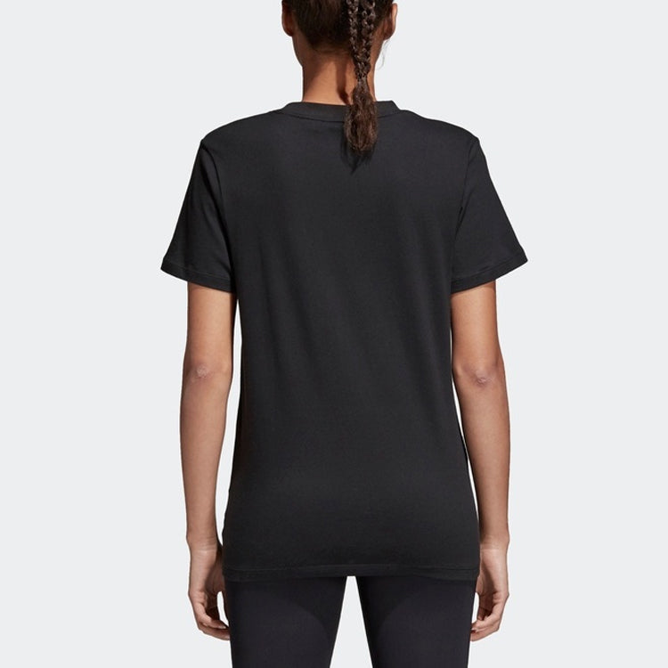 (WMNS) adidas originals Pullover Round Neck Short Sleeve Black CE1666