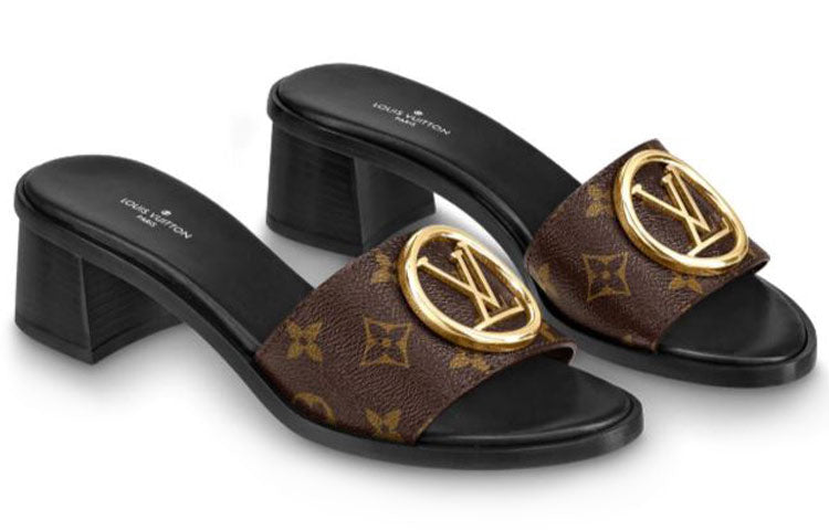 (WMNS) LOUIS VUITTON Lock It Heeled Mules 'Monogram' 1A578B