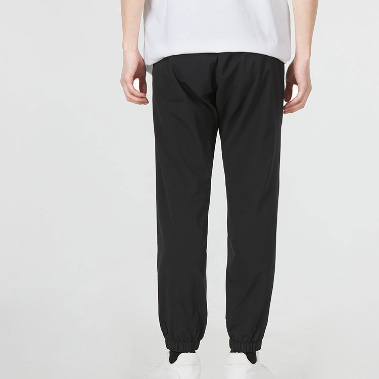 Men's adidas Solid Color Bundle Feet Woven Casual Sports Pants/Trousers/Joggers Black HE7362