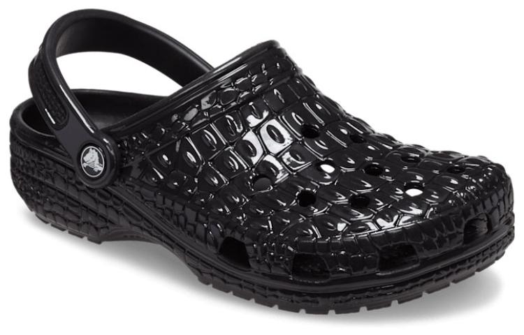 Crocs Classic Metallic Crocskin Clogs 'Black' 209093-040