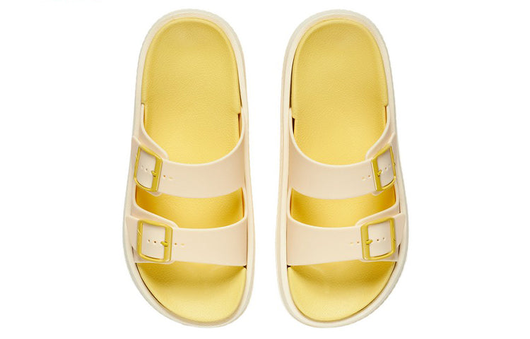 (WMNS) Li-Ning Clap Slippers 'Yellow Creamy White' AGAS004-4