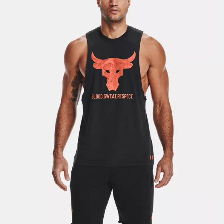 Under Armour Project Rock Brahma Bull Tank Top 'Black Orange' 1361721-001