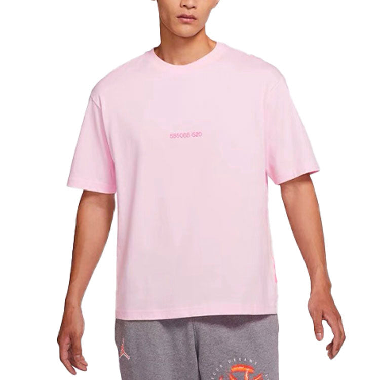 Men's Air Jordan Casual Sports Breathable Short Sleeve Pink T-Shirt DR9621-603