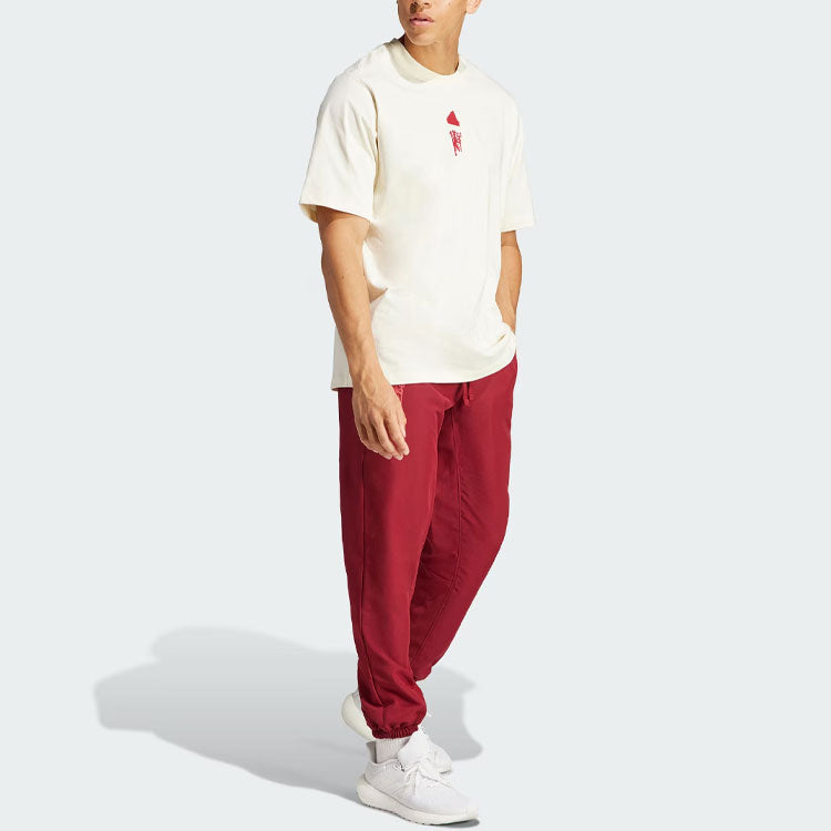 adidas Manchester United LFSTLR Oversized T-Shirts 'White Red' IA8552