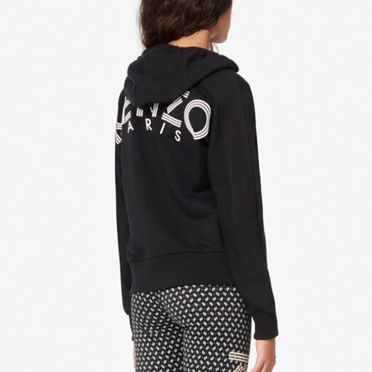(WMNS) KENZO Back Alphabet Logo Pattern hooded Zipper Hoodie Black FA52BL752952-99