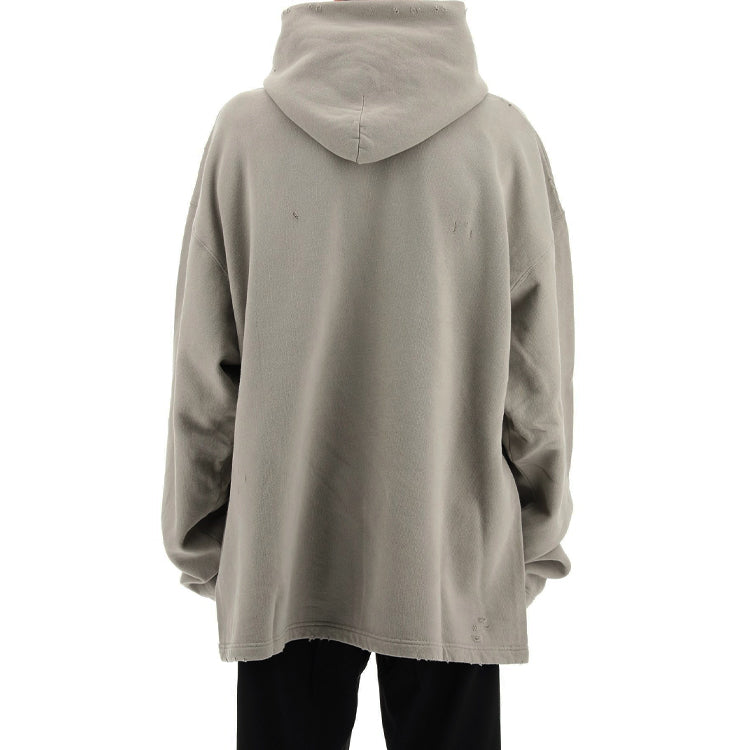 Balenciaga Blurred Logo Distress Hoodie 'Grey' 661711TKVD68174