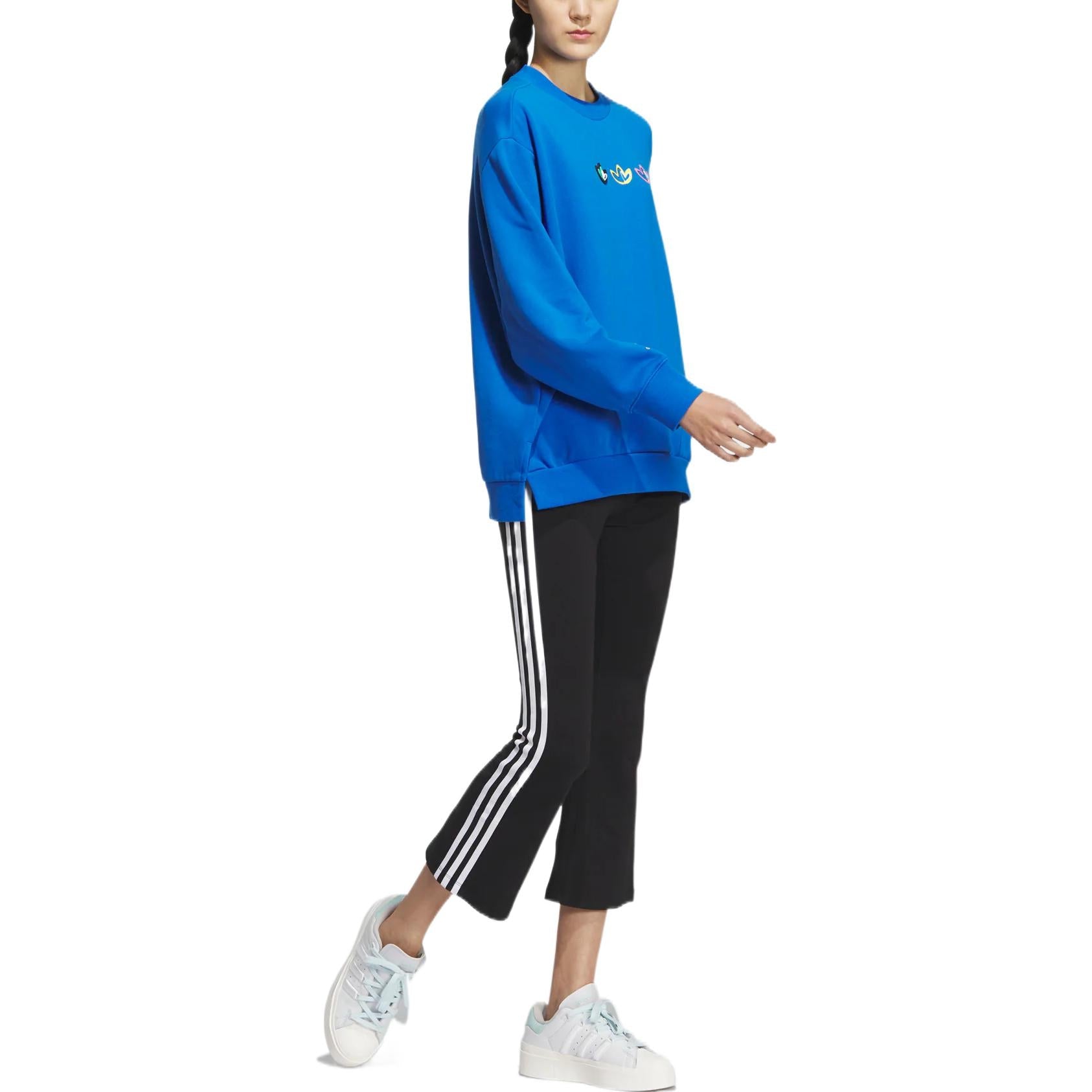 (WMNS) adidas Originals V-Day Crew Sweatshirt 'Blue' IK6859