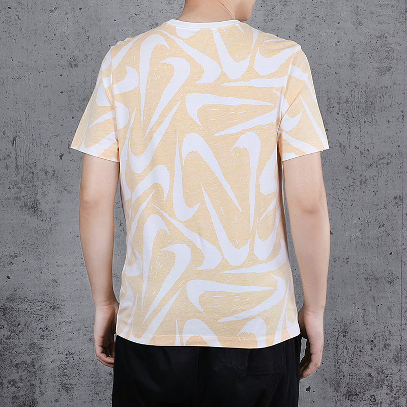 Nike Sportswear Casual Sports Round Neck Printing Short Sleeve Yellow CK2376-739