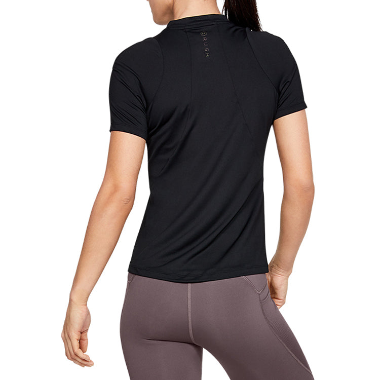 (WMNS) Under Armour Rush Training Sports Short Sleeve Black 1332468-001