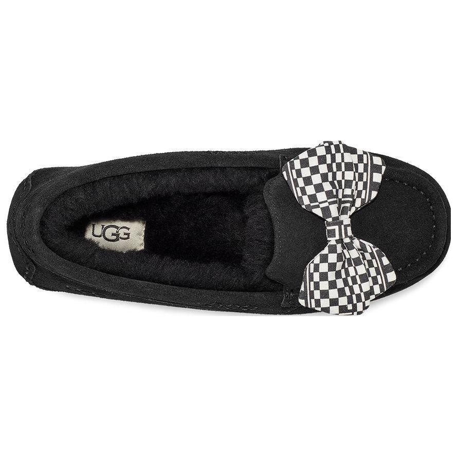 (WMNS) UGG Ansley Bow Slippers 'Black White' 1138117-BLK
