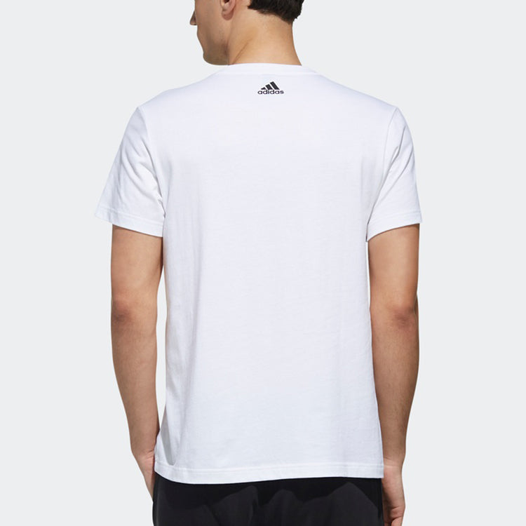 adidas Logo Large Alphabet Printing Short Sleeve White DZ1986