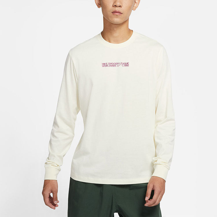 Men's Nike As Nsw Ess+ Core 3 Ls Tee Casual Breathable Round Neck Long Sleeves Coconut Milk T-Shirt DM6367-113