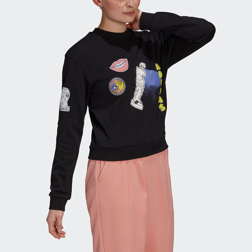 (WMNS) adidas Originals Sweatshirts 'Black' GN4376