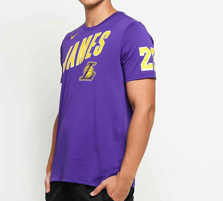 Nike NBA Los Angeles Lakers LeBron James Sports Short Sleeve Purple AH0078-551