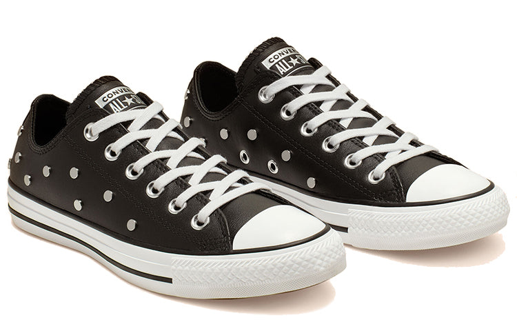 (WMNS) Converse Chuck Taylor All Star Studs Low Top Leather Spot Rivet Black 565851C