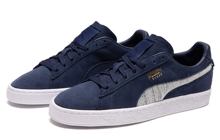 PUMA Suede Ripped Denim Blue Mens Lace Up Sneakers 369871-02